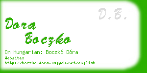 dora boczko business card